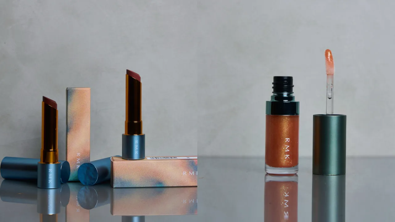 RMK丝绒光彩口红(左图)组合价1450元、透光唇蜜#EX04(右图)1200元。品牌提供