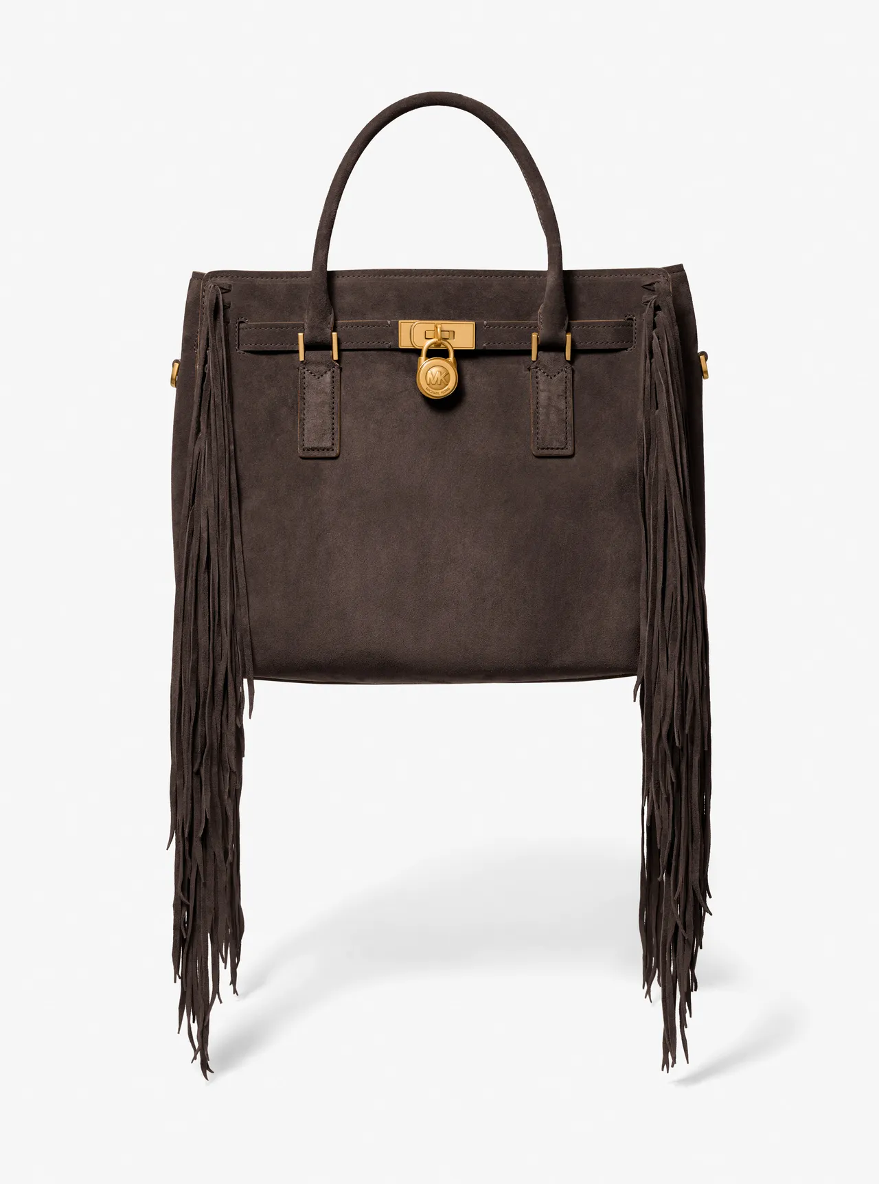 Michael Kors Hamilton巧克力棕流苏大型肩背包,2万100元。品牌提供