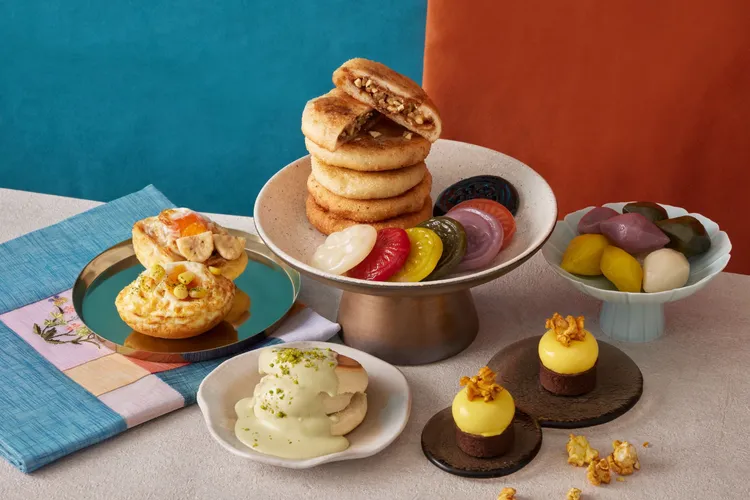 甜點區有韓式堅果糖餅、開心果生乳舒芙蕾鬆餅等輪番登場。台北喜來登提供