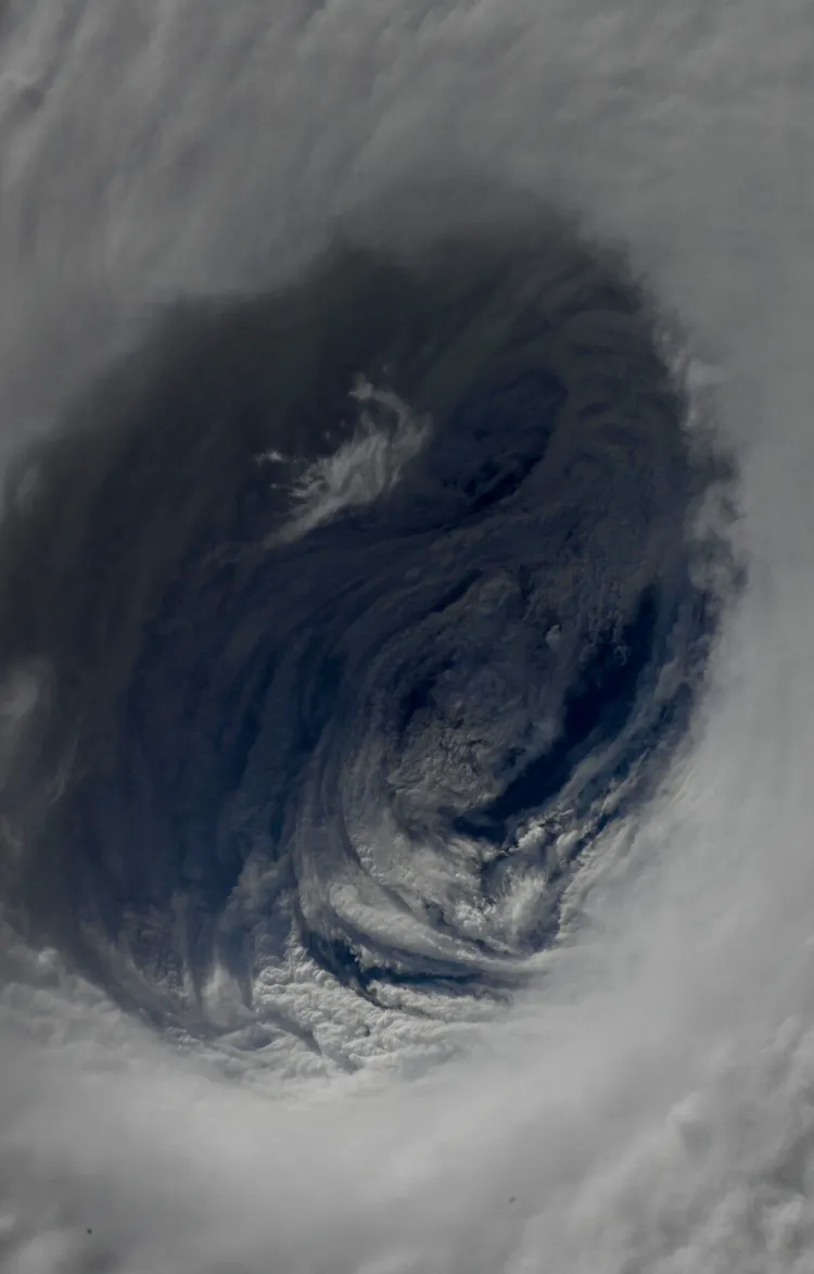 哈隆颱風眼牆厚實。翻攝自油井龜美也X