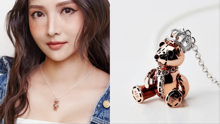 「純銀寶石小熊系列」系列將小熊眼睛鑲嵌璀璨寶石，俏皮又閃耀的模樣擁有高人氣。品牌提供