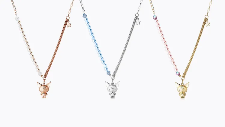 Lucy's x Kuromi「Sweet pearl」珍珠項鍊，各995元。品牌提供