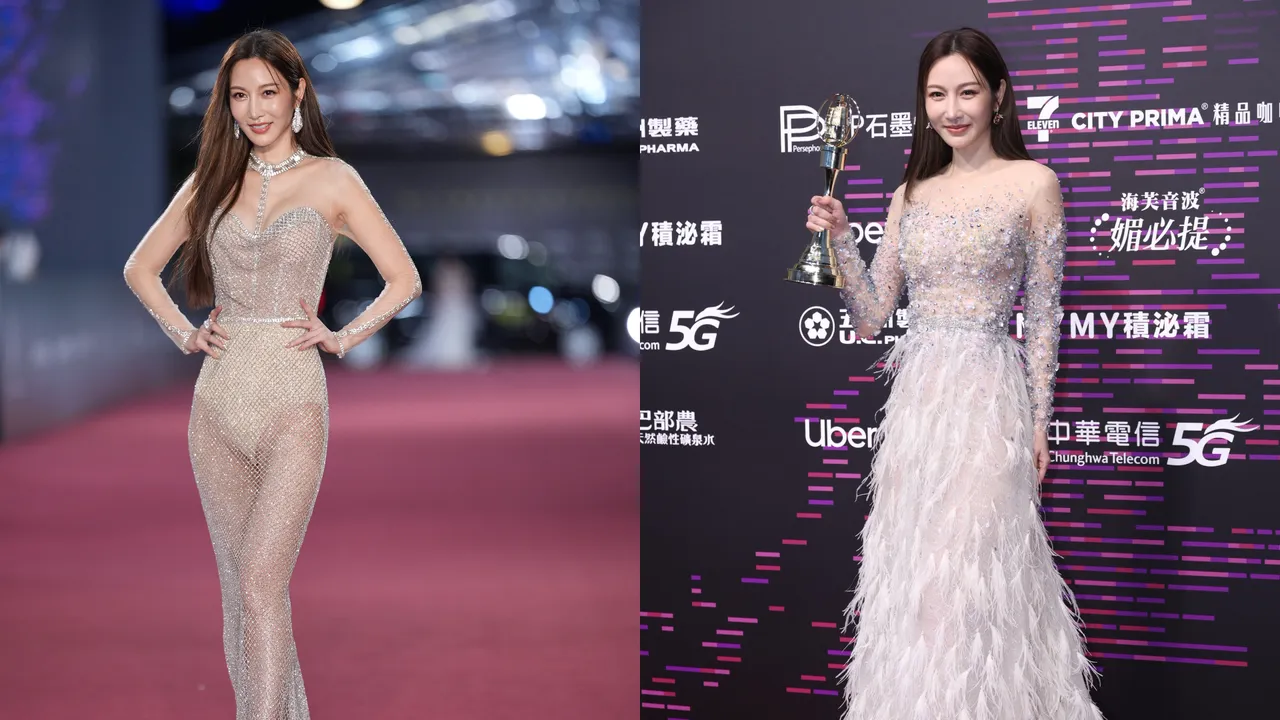 曾莞婷昨晚在金鐘獎一連換上2套吸睛戰袍。攝影中心攝