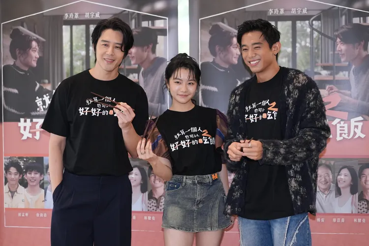 胡宇威（左起）、李玲葦初孟軒分享拍攝趣事。彭欣偉攝