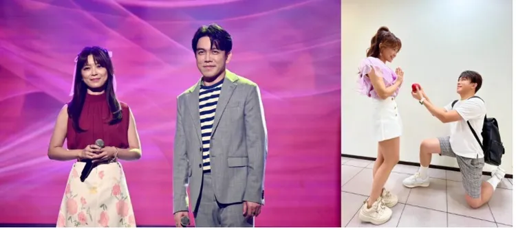 許志豪今年七夕單膝下跪翁鈺鈞。翻攝翁鈺鈞臉書