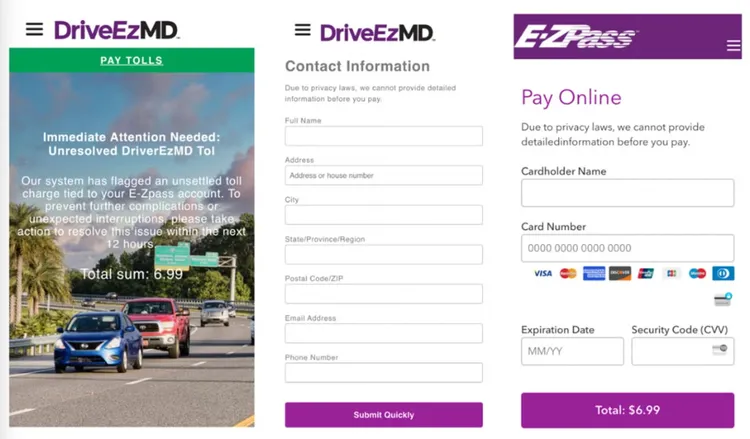 詐團的詐騙網頁（圖）看似很像地方政府官方收費網頁，其實只是想竊取受害人的信用卡卡號。美國華府檢察官辦公室公布