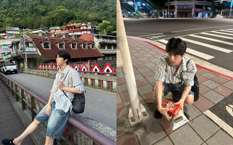 秀彬今年5月來台旅遊十分愜意，到處趴趴走留下足跡，沒有私生飯緊跟。翻攝秀彬IG