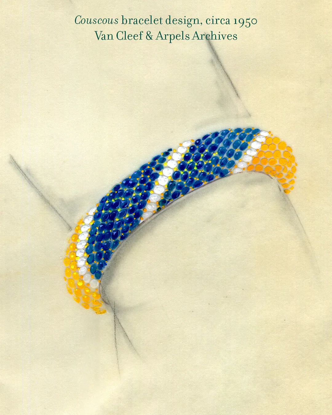 Van Cleef & Arpels Collection Perlée历史图。品牌提供