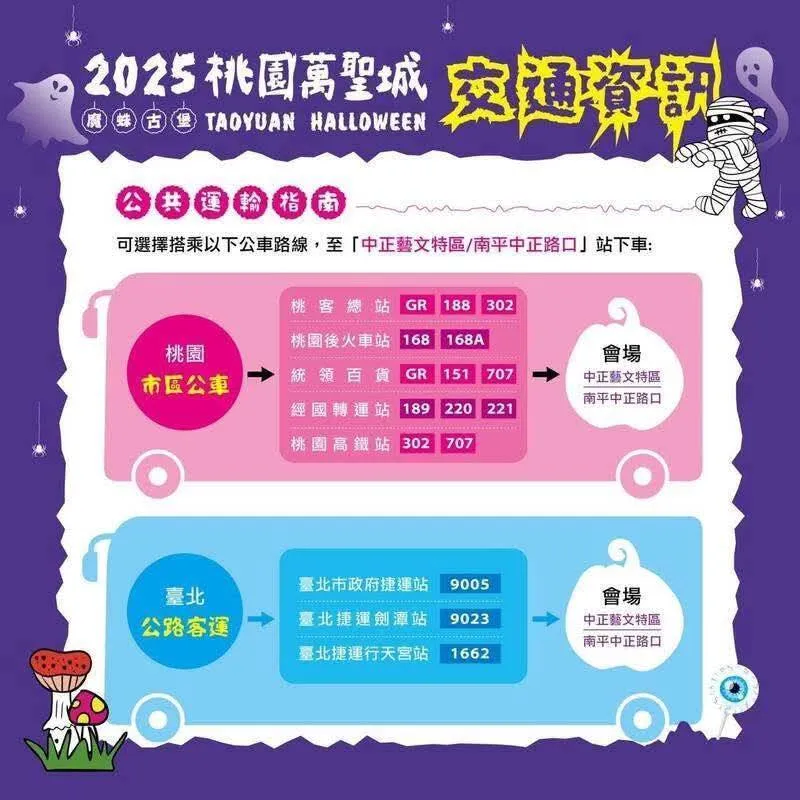 桃园万圣城交通资讯。翻摄画面