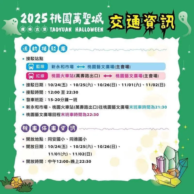 桃园万圣城交通资讯。翻摄画面