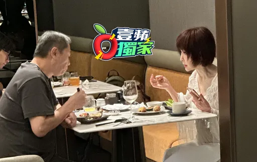 獨家直擊|潘迎紫「透膚薄紗」吃自助餐!五星級飯店夜會帥熟男