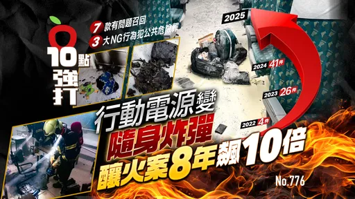 行動電源變隨身炸彈!釀火案2年飆10倍 7款問題品召回「3大NG行為」犯公共危險罪(壹蘋10點強打)