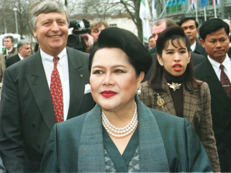 泰国诗丽吉王太后病逝,图摄于1997年。美联社