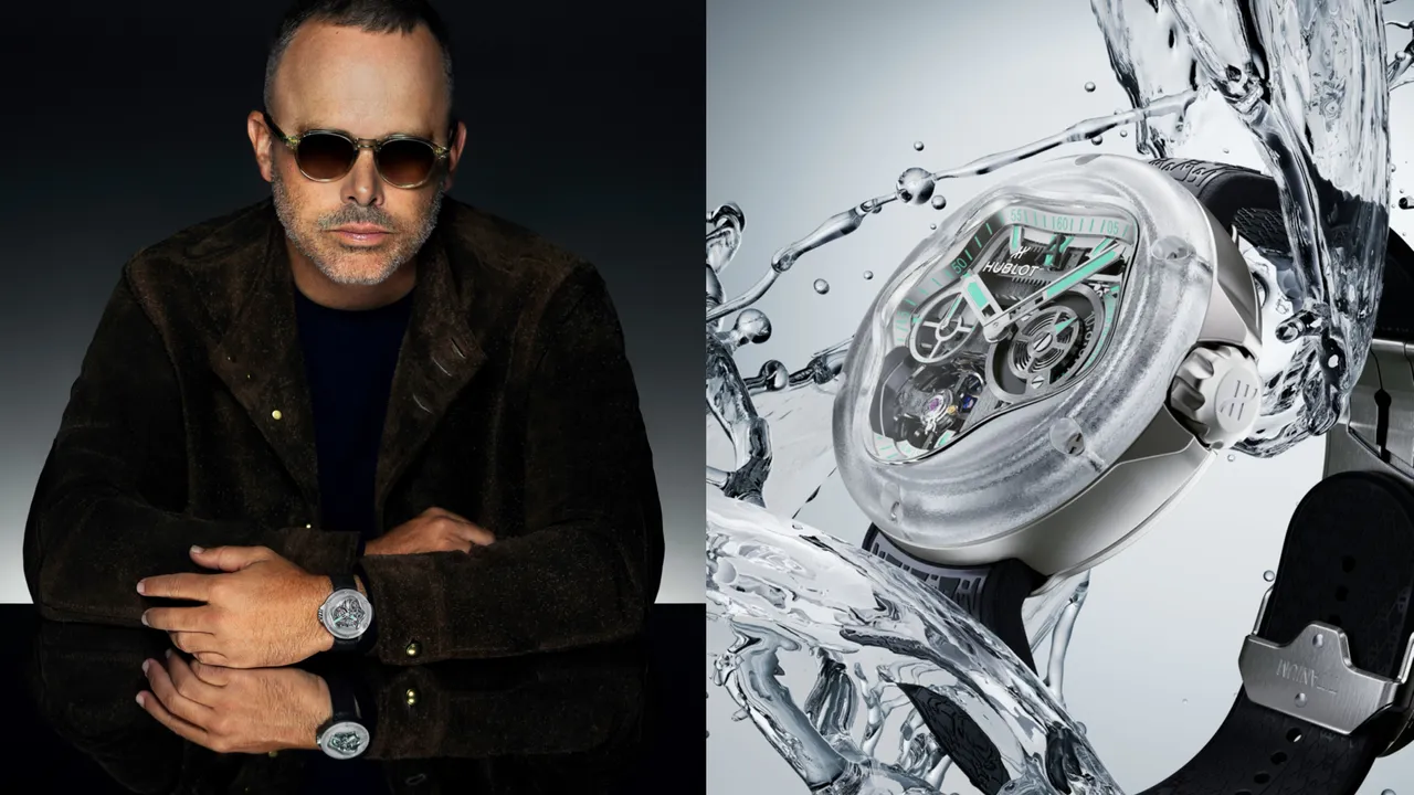 HUBLOT再度攜手品牌大使Daniel Arsham,推出MP-17 Arsham Splash 藍寶石鈦金十日動力儲存腕錶。品牌提供