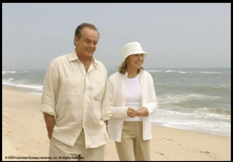 黛安基頓（右）與傑克尼柯遜合演愛情喜劇《愛你在心眼難開》。翻攝IMDb