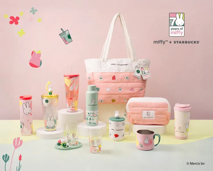 miffy聯名新品今（21日）起開賣，全台門市和線上門市同步販售，包含馬克杯、不鏽鋼杯和生活用品等16款聯名商品。星巴克提供
