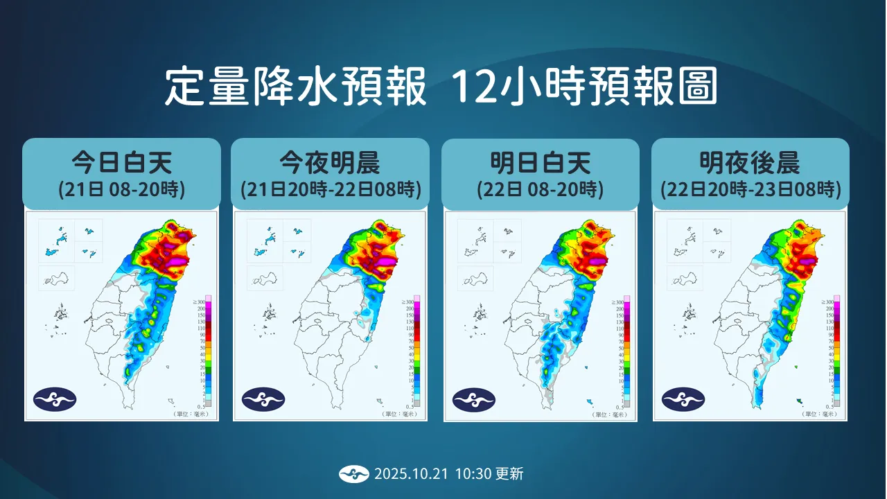 未來降雨趨勢。氣象署提供