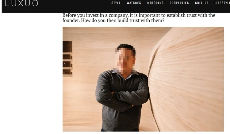 死者陈男为富二代,担任创投公司代表人。翻摄自luxuo