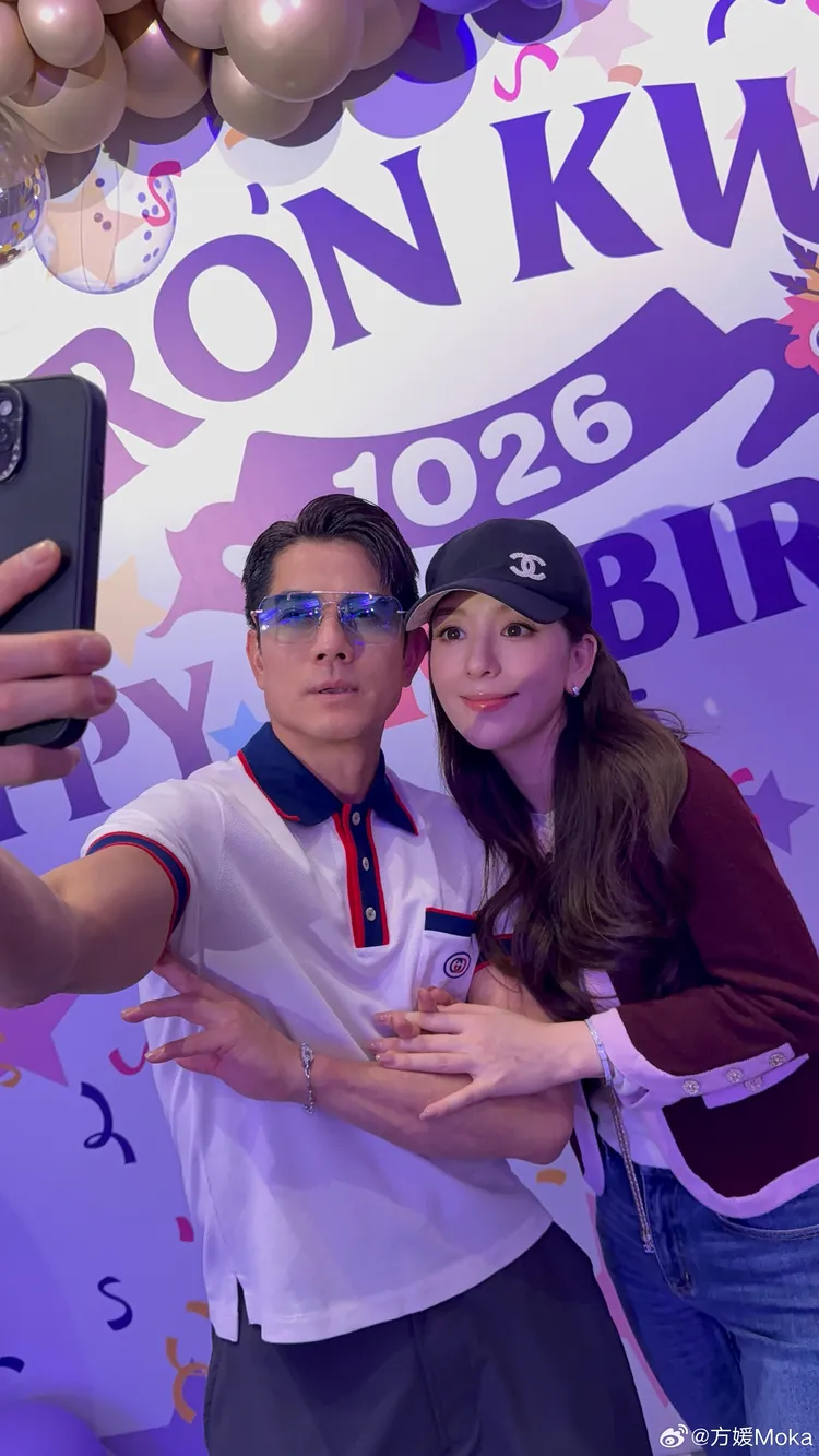 郭富城（左）和方媛結婚8年甜蜜蜜。翻攝方媛微博