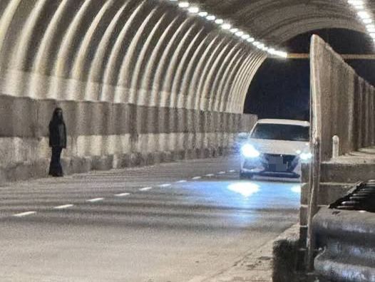 隧道驚見「阿飄」！黑衣披肩長髮女站車道旁嚇壞駕駛　警揭真相