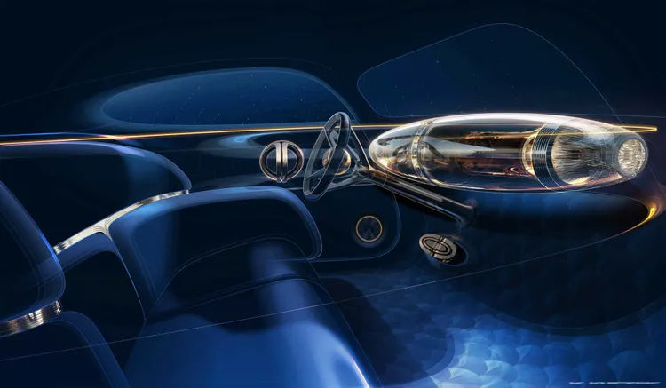 靈感來自Art Deco藝術風格，懸浮玻璃結構「Zeppelin」成為視覺焦點。原廠照片