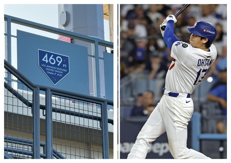 大谷翔平怪力全壘打「轟太遠」!道奇主場「立碑」紀念