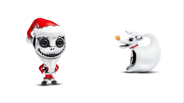 PANDORA迪士尼《聖誕夜驚魂》傑克造型串飾（左）3280元、零零造型串飾（右）2880元。品牌提供