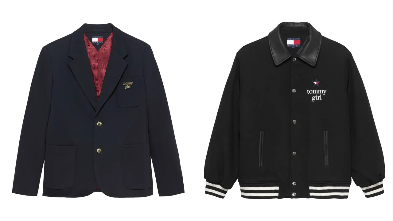 Tommy Girl学院西装外套(左)、大学夹克(右),各1万3800元。品牌提供