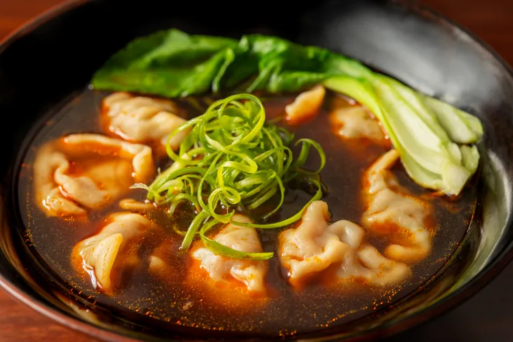 牛肉湯餃內餡採用頂級牛腱心。S.H.攝