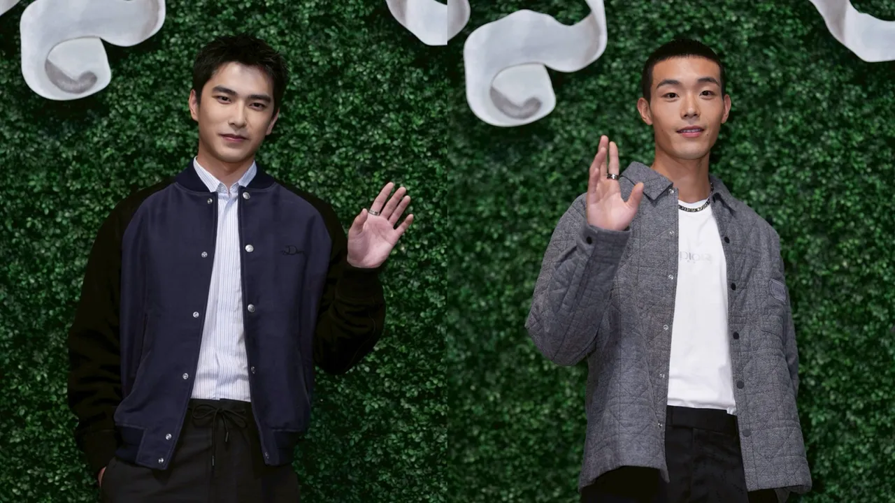 曾敬驊（左圖）、牧森昨晚出席Dior 2026早春度假系列發表。彭欣偉攝