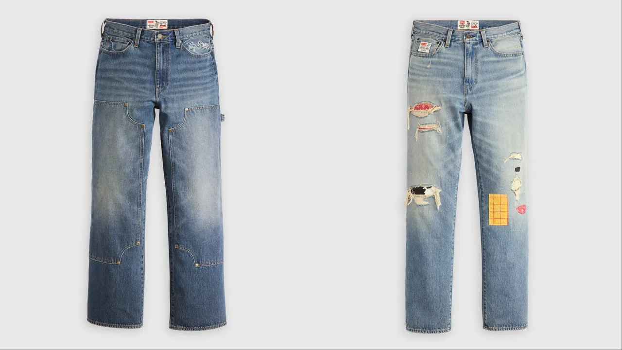 Levi’s® x Toy Story西部工装喇叭裤(左)、Loose宽松丹宁裤(右),各4900元。品牌提供
