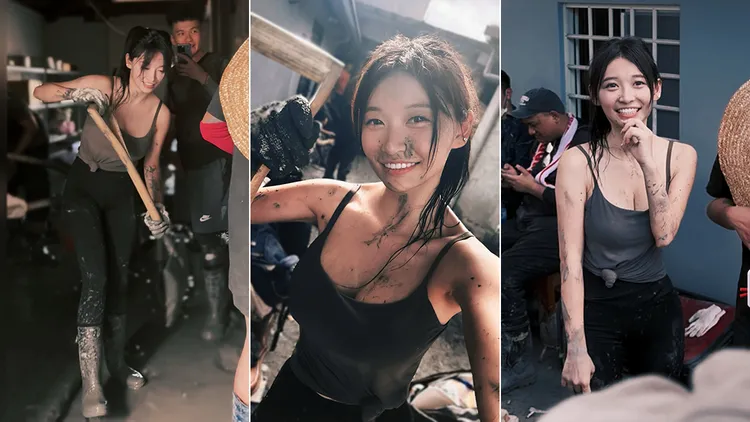 祈錦鈅到災區當志工。翻攝自祈錦鈅IG