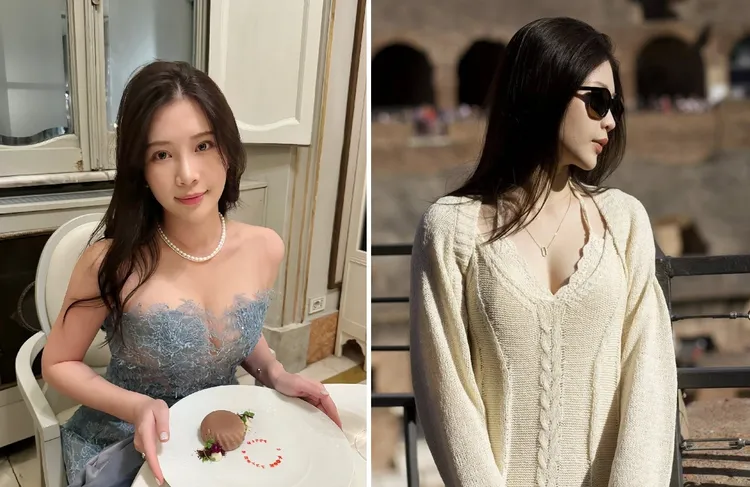 郑家纯大晒蜜月美照，美好胸线展露无遗。翻摄自郑家纯脸书