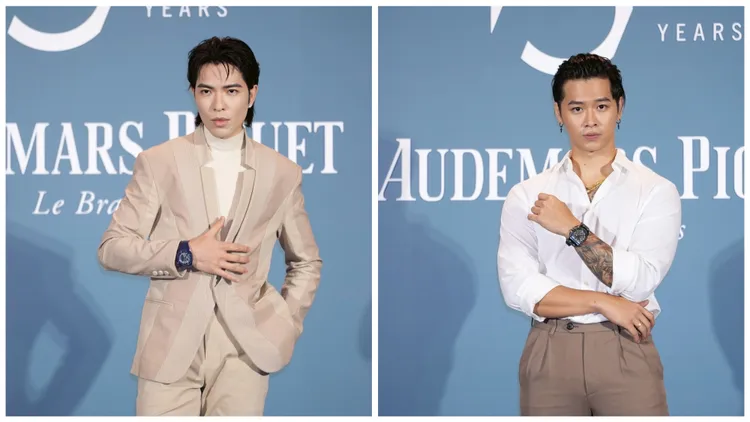 萧敬腾(左图)在AP派对上相当关心高尔宣(右图)的新陈代谢状态。彭欣伟摄