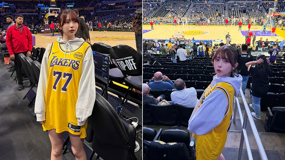 葵伊吹进场看NBA。翻摄自葵伊吹IG