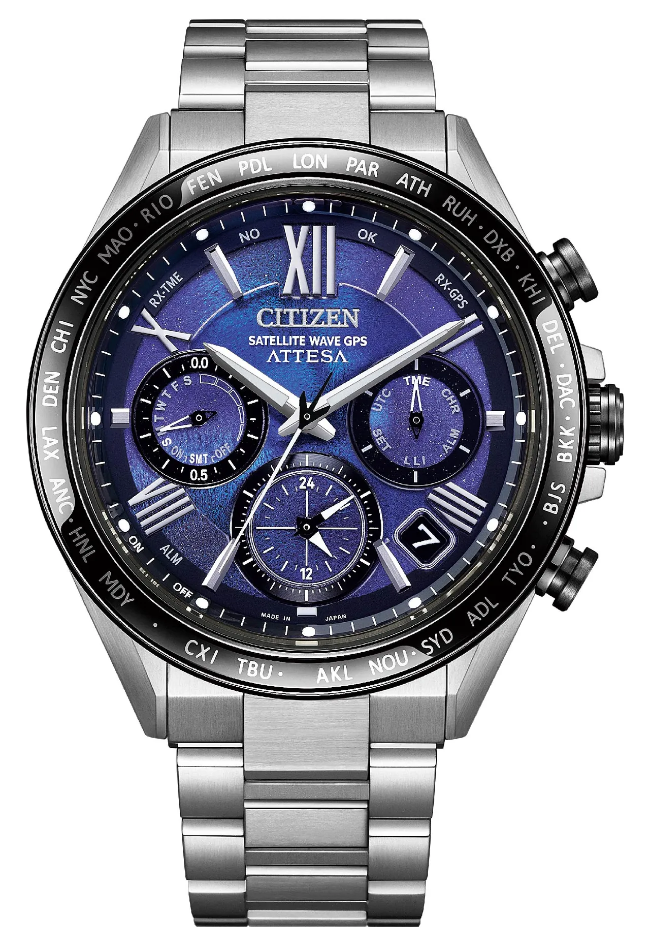 CITIZEN光动能GPS卫星对时腕表CC4075-50L,7万9800元。品牌提供