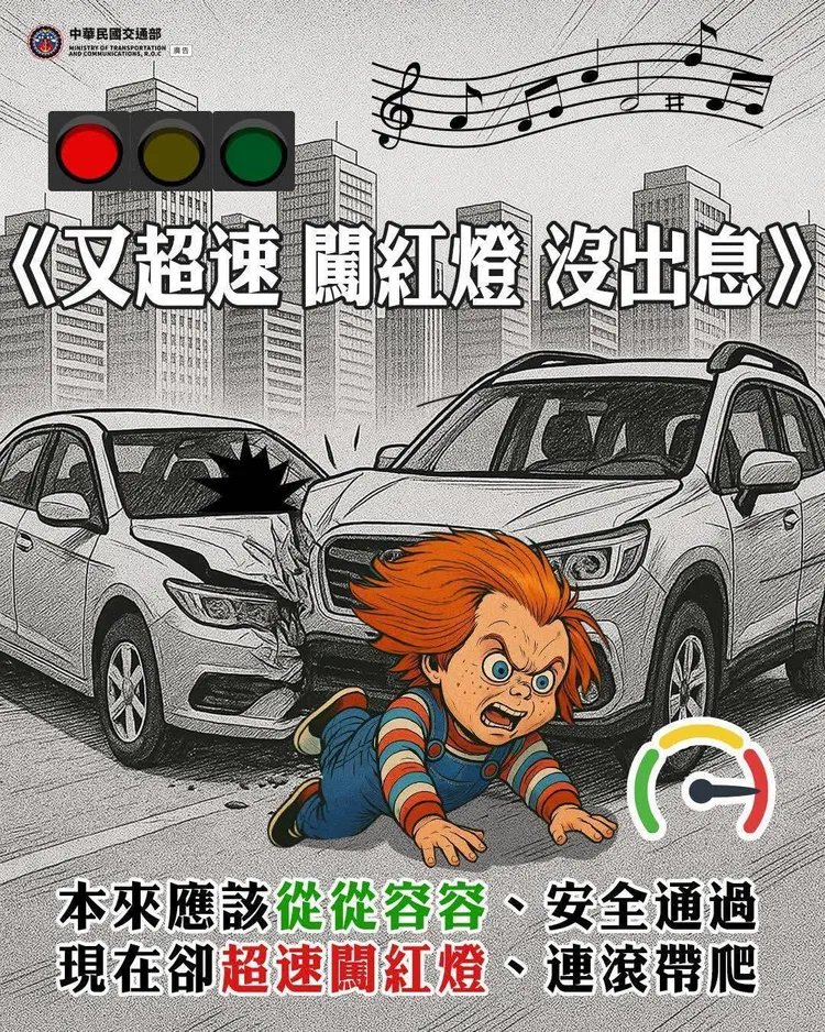 桃警宣導也融入網路熱門迷因。警方提供