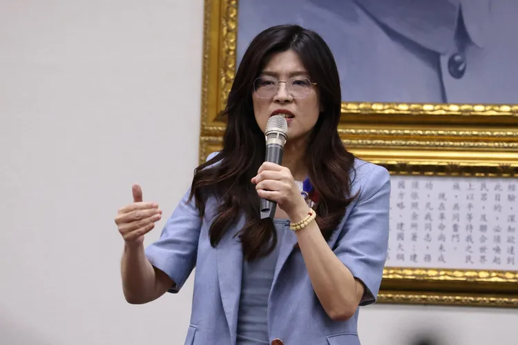 国民党主席选举 郑丽文发表胜选感言。李俊毅摄