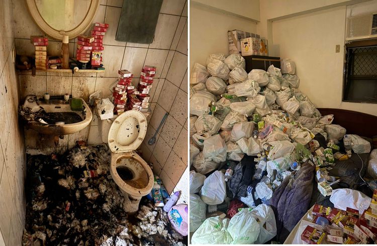 台中火警驚見「垃圾滿屋」 廁所堆滿菸盒、用過衛生紙令人作嘔