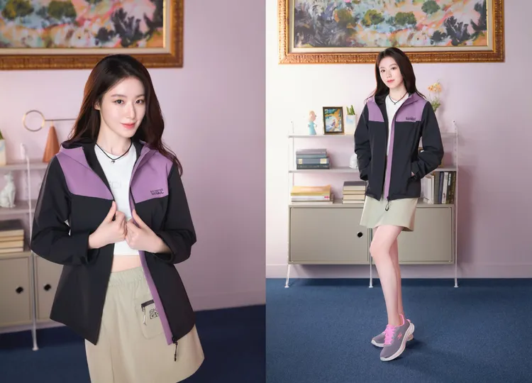 舒華演繹SKECHERS石墨烯防潑水外套、GO WALK 8 BCA主題限定款健走鞋。品牌提供