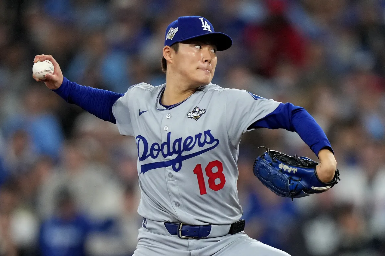 道奇队日本球星山本由伸。美联社