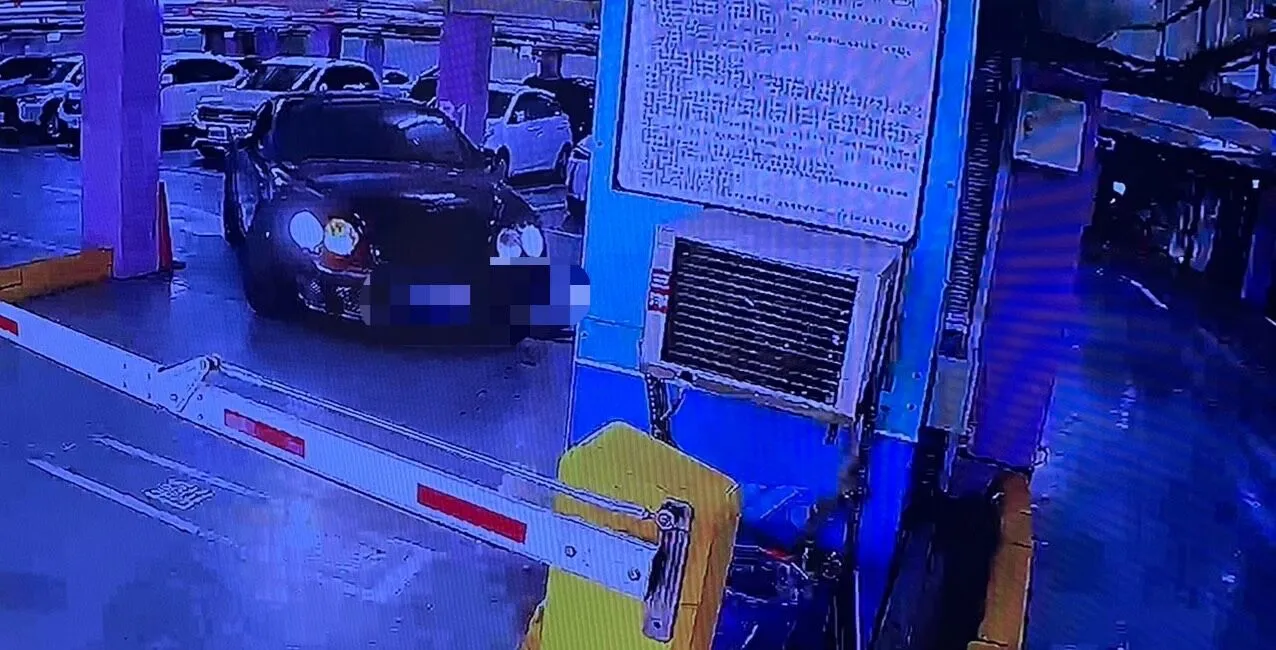 徐少东最后停进高医地下室,就此失联。翻摄画面