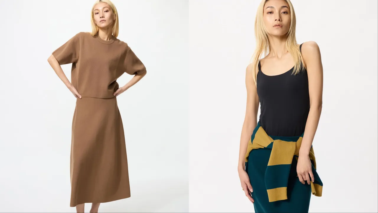 UNIQLO女裝可機洗米蘭羅紋短袖針織衫(左)、女裝AIRism BRATOP細肩帶背心(右),限定價各590元。品牌提供