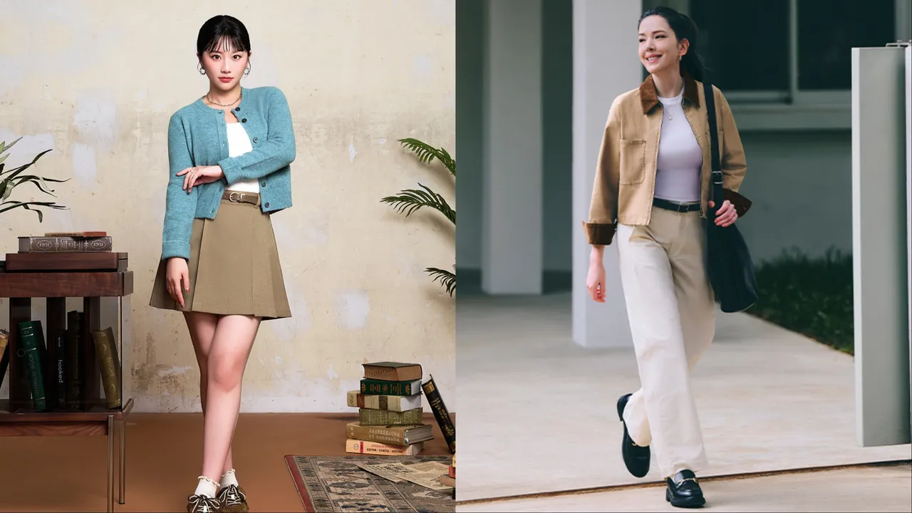 焦凡凡(左)、許瑋甯(右)分別演繹GU、UNIQLO時髦單品。品牌提供