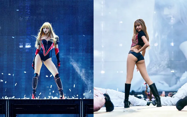 Lisa這次巡演常穿高衩連身衣、三角熱褲，露出屁股蛋。翻攝Lisa IG