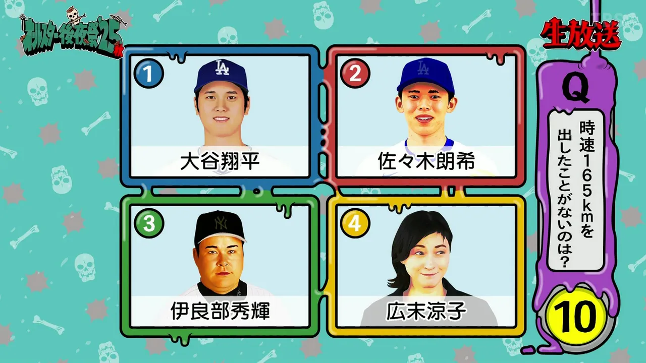 TBS综艺节目「全明星后夜祭2025秋」问答引发争议。翻摄自TBS