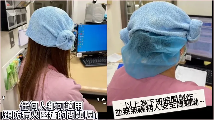 韓劇去汗蒸幕都會看到主角們在頭上綁上綿羊頭,護理師則分享,在醫院中是為了避免耳朵、頭後面壓傷。ford_lee0505授權提供