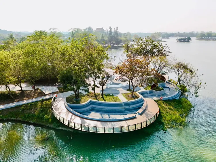 虎埤泛月環景生態優化工程獲得特優獎肯定。南市府提供