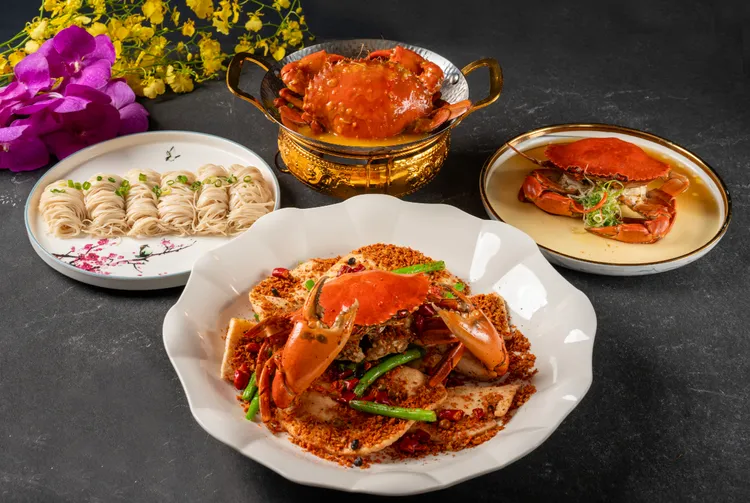 福容桃園機捷A8福粵樓即日起至10/31，推出「蟹舞金風」三道匠心佳餚。業者提供