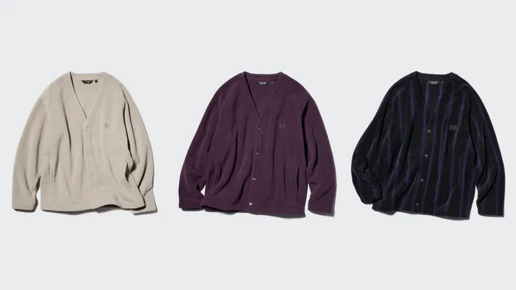 UNIQLO and NEEDLES 2025秋冬系列刷毛寬版開襟外套，各1290元。品牌提供